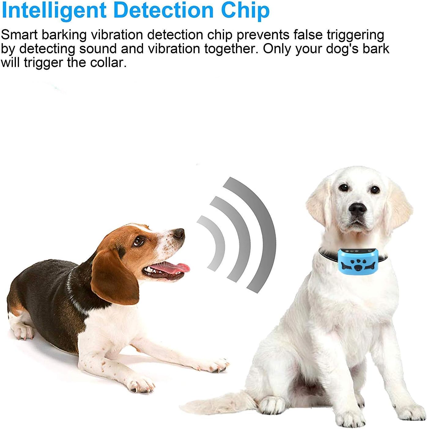 Bark Collars Dog Barking Control Training Collar (Blue) : Pet Supplies