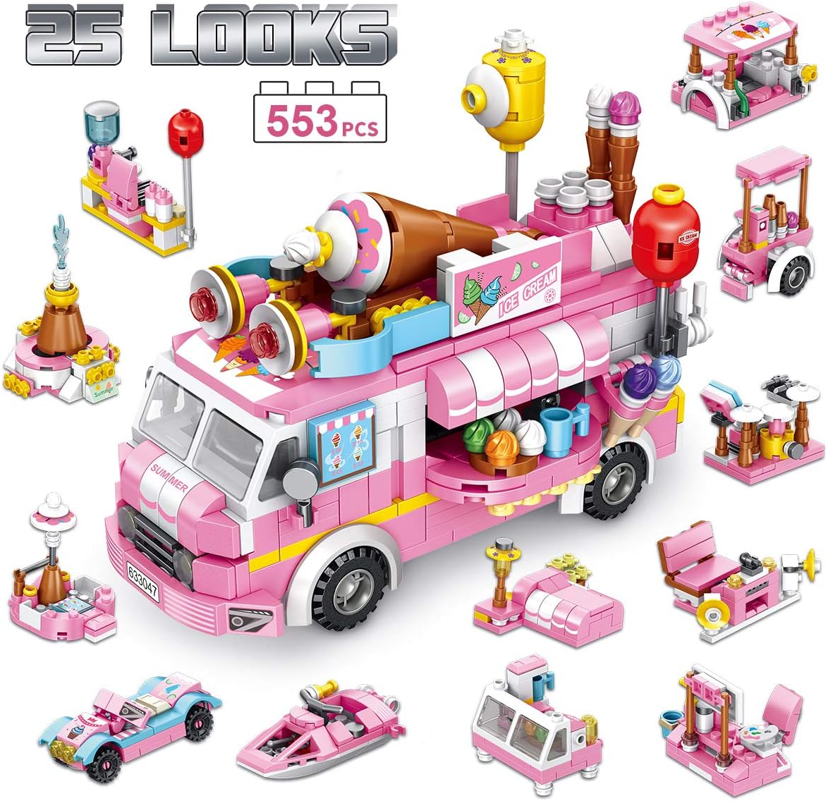 pink toy car set