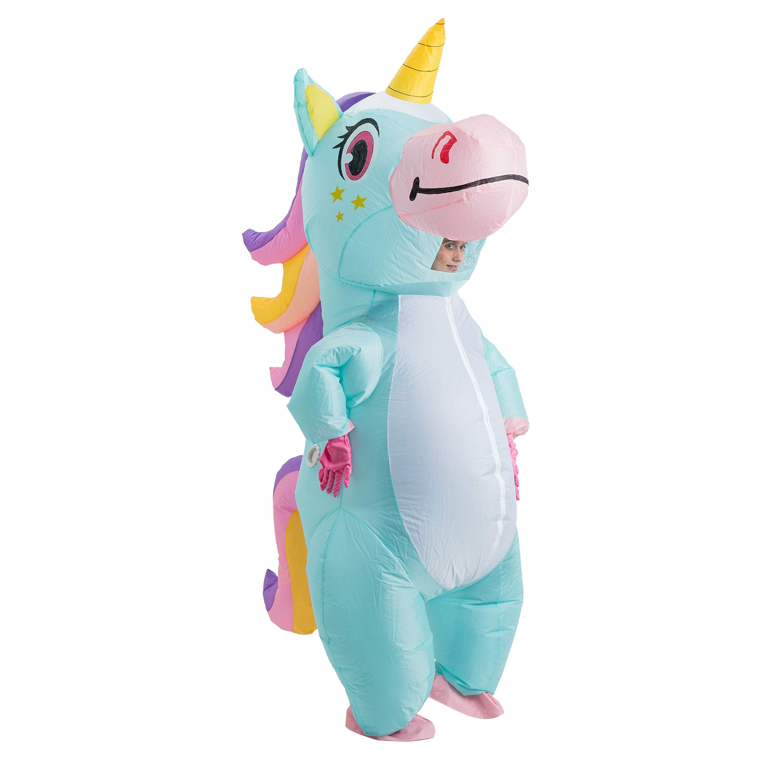 Spooktacular Creations Halloween Inflatable Costume, Full Body Unicorn Blow Up Costume for Adult Holiday Themed Cosplay Party