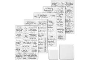 WooYangFun 5pcs Friends Thinking of You Words Clear Stamp 2pcs Acrylic Stamp Blocks for Card Making Decoration and Scrapbooking