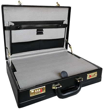 Essential Products Deluxe Faux Leather Expandable Executive Attache Case Briefcase with Built in Document Writing Board