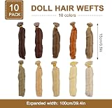 WANDIC 10 PCS Heat Resistant Doll Hair Wefts for Doll Making Crafts view 2