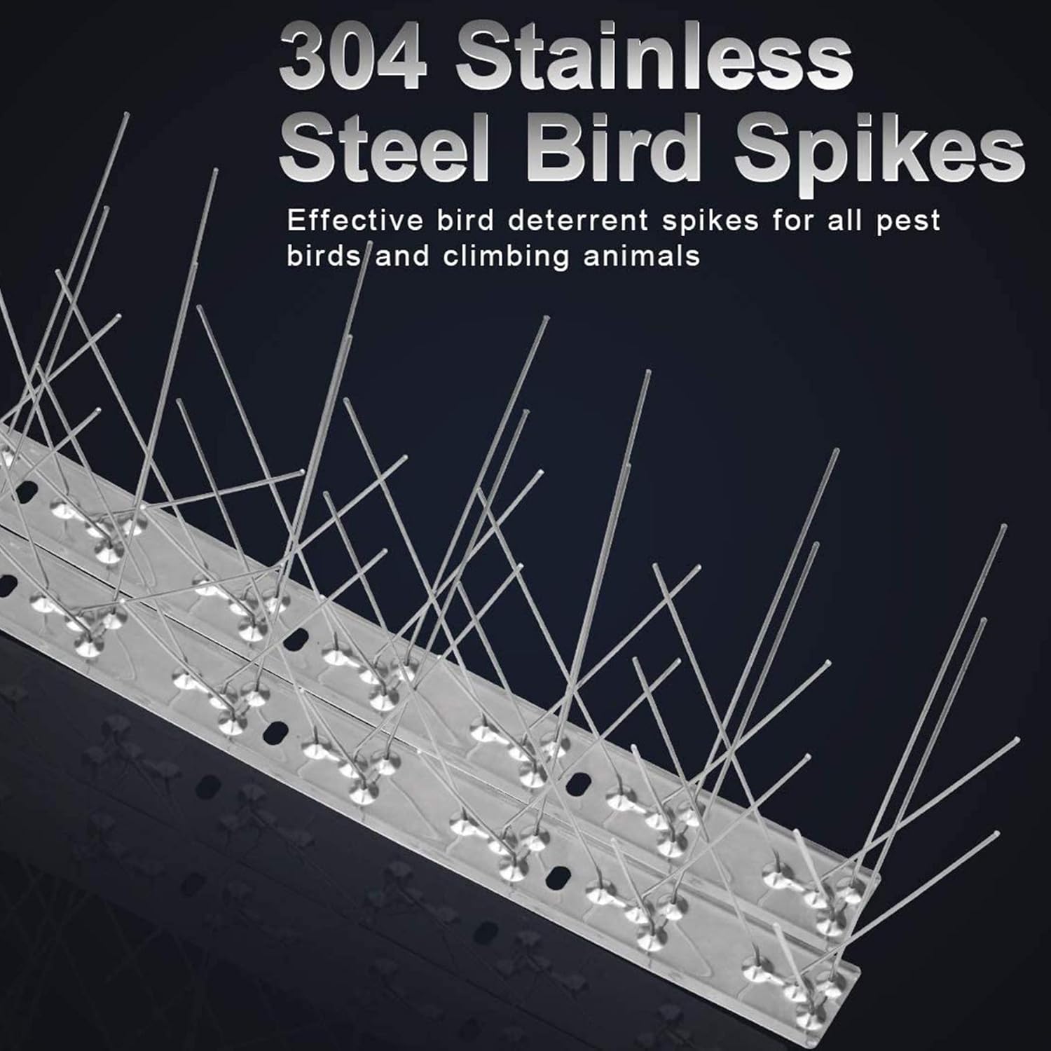 Bird Spikes for Pigeons Small Birds Cat, Anti Bird Spikes Stainless Steel Bird Deterrent Spikes-Cover 4 FT(5 Pack) : Garden & Outdoor