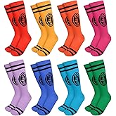Lizgoxd 8 Pairs Crayon Socks for Adult Halloween Costume Funny Socks for Team Party