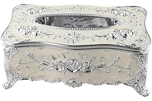 European Style Plastic Tissue Box With Hand-Painted Floral Design, Elegant Napkin Holder For Home Decor, Vanity, Office, Kitc