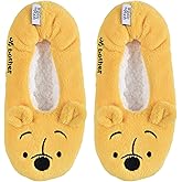 WINNIE THE POOH Womens 1-pack Plush Footlet, Yellow, 9 11 US