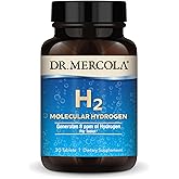 Dr. Mercola H2 Molecular Hydrogen, 8 ppm, 30 Tablets (30 Servings) | Supports Cellular Energy, Brain Health, and Healthy Aging with Elemental Magnesium, Non-GMO, Gluten-Free, and Soy-Free