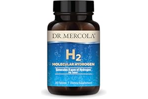 Dr. Mercola H2 Molecular Hydrogen - Supports Healthy Aging, Cellular Energy & Brain Health - with Elemental Magnesium - GMO-Free, Gluten-Free & Soy-Free - 30 Tablets (30 Servings)