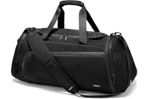 LUGGEX Gym Duffle Bag with Shoe Compartment, TDX01 40L Expandable Travel Duffel Bag with Wet Pocket, Water-Resistant Carry On