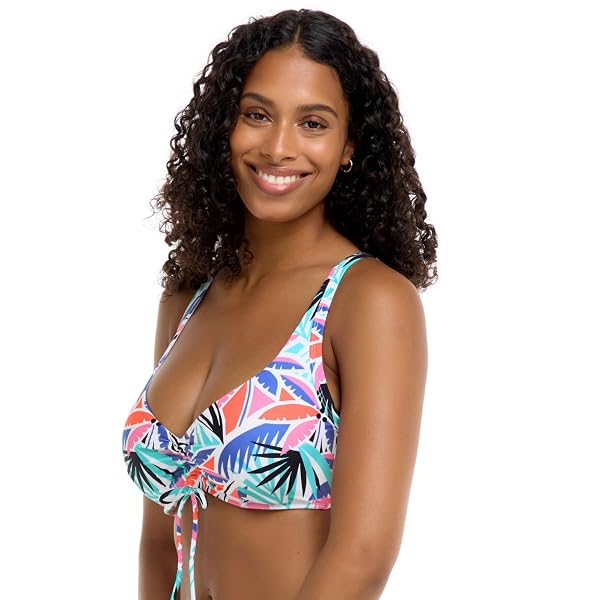TEAGAN UNDERWIRE D, DD, E, F CUP BIKINI TOP SWIMSUIT WITH ADJUSTABLE 2-WAY BACK DETAIL