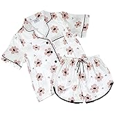 Bella Sleep + Spa Pajamas For Women Loungewear 2-Piece Short Sleeve Shorts/Shirt Sleep Set