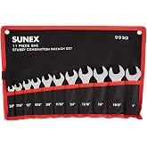 Sunex Tools 9930 SAE Stubby Combination Wrench Set, 3/8-Inch - 15/15-Inch, 11-Piece