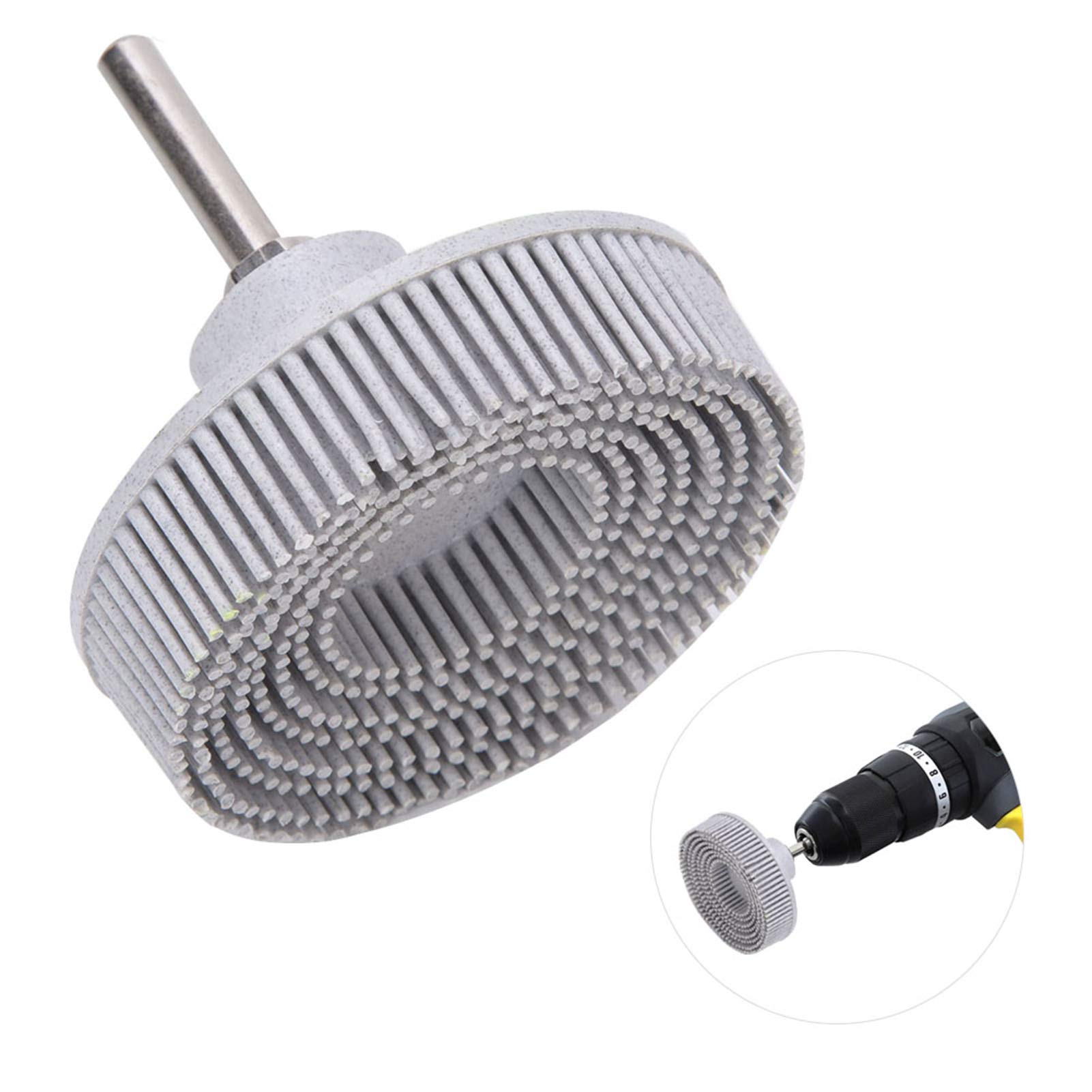 Garosa 3 Inch Rubber Abrasive Brush Disc for Burr Rust Removal Polishing Grinding Wheel Tool White