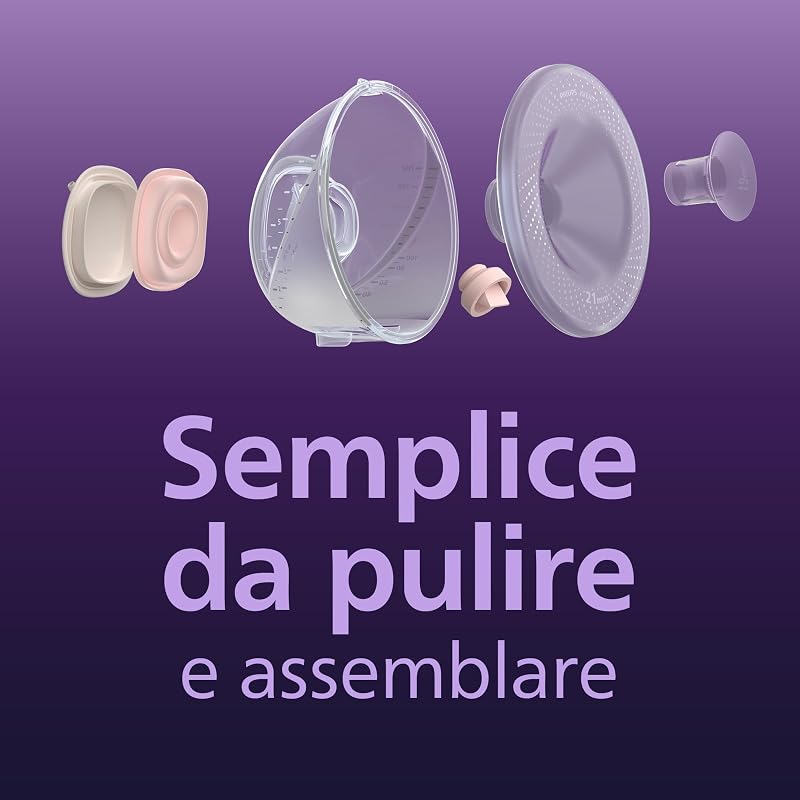 Avent set per i primi allattamenti con tiralatte a mani libere, con motore di qualità ospedaliera, che imita il ritmo di suzione del bambino, estrazione fino a 85 volte al minuto, SCD553/11
