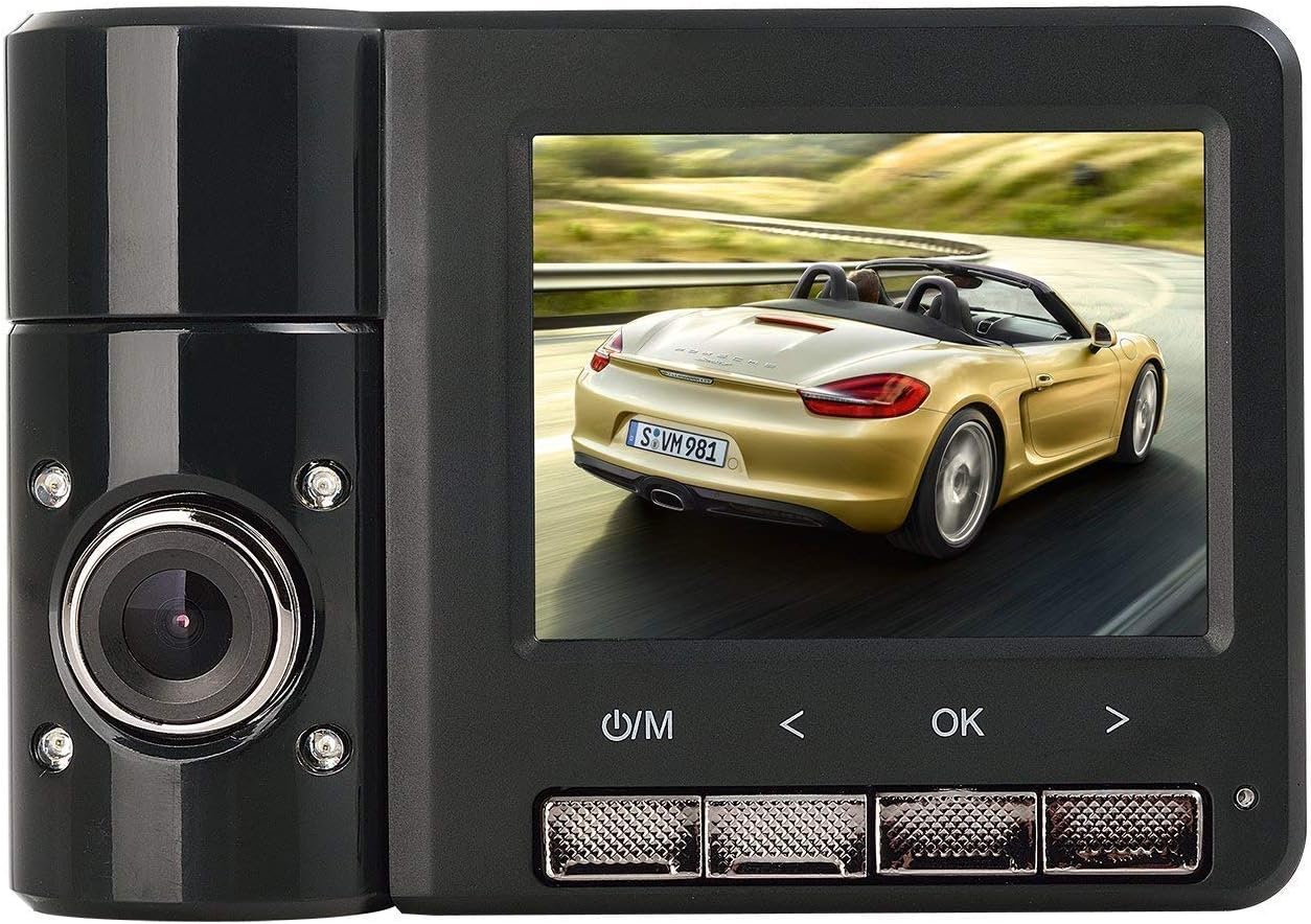 PowMax Pcam HH-B60 FHD 1080P GPS Dual Cameras Car Dash Cam 2.31 inch 170° Wide Angle Dashboard Camera Recorder with G-Sensor