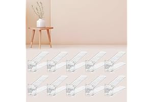 FENRUNXU 10 PACK Transparent Shoe Stacker,Shoe Slots Organizer for Closet, Shoe Display Space Saver,Adjustable Shoe Rack Organizer Holder for High Heels,Sneakers(Transparent)