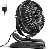 HONYIN Mini USB Clip Fan 720° Rotation 3 Speeds Desk Clip Personal Fan