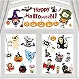 6 Sheet Halloween Window Clings, Cute Halloween Window Decorations, Large Pumpkin Ghost Bat Window Decor, Double-Sided Halloween Window Sticker Decals for Halloween Kids Party Supplies