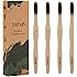 Isshah Biodegradable Organic Charcoal Infused BPA Free Bristles Natural Bamboo Toothbrush (Soft Bristles)