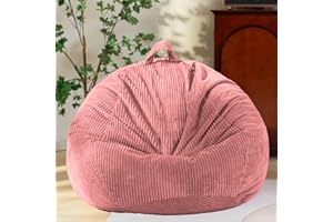 ZHENLIVES Bean Bag Chairs (No Filler),Bean Bag Cover,Stuffed Animal Storage Toddler Bean Bag for Adults,Kids,Teens,Large Bean Bag for Pink