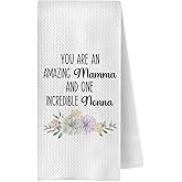 OVAcational Mom Grandma Gifts Kitchen Towels, Nonna Gifts for Grandma Decorative Hand Towels for Bathroom, Grandmother Gift from Grandkids Dish Tea Towel for Kitchen, 16x24 Inch