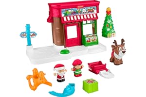 Fisher-Price Little People Toddler Toys Christmas Wonderland Toy Set with Santa Elf & Reindeer Figures for Ages 1+ Years