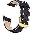 Ritche Christmas Gift Quick Release Leather Watch Bands Genuine Watch Straps for Men Women- 18mm 20mm 21mm 22mm 23mm 24mm Top Grain Leather Watch Strap, White Elephant Gifts, Stocking Stuffers for Men