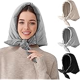 Shihanee 3PCS Women Winter Down Hat Windproof Hooded Scarf Scarf Soft Warm Balaclava Skull Cap Beanie Hat Multicolor