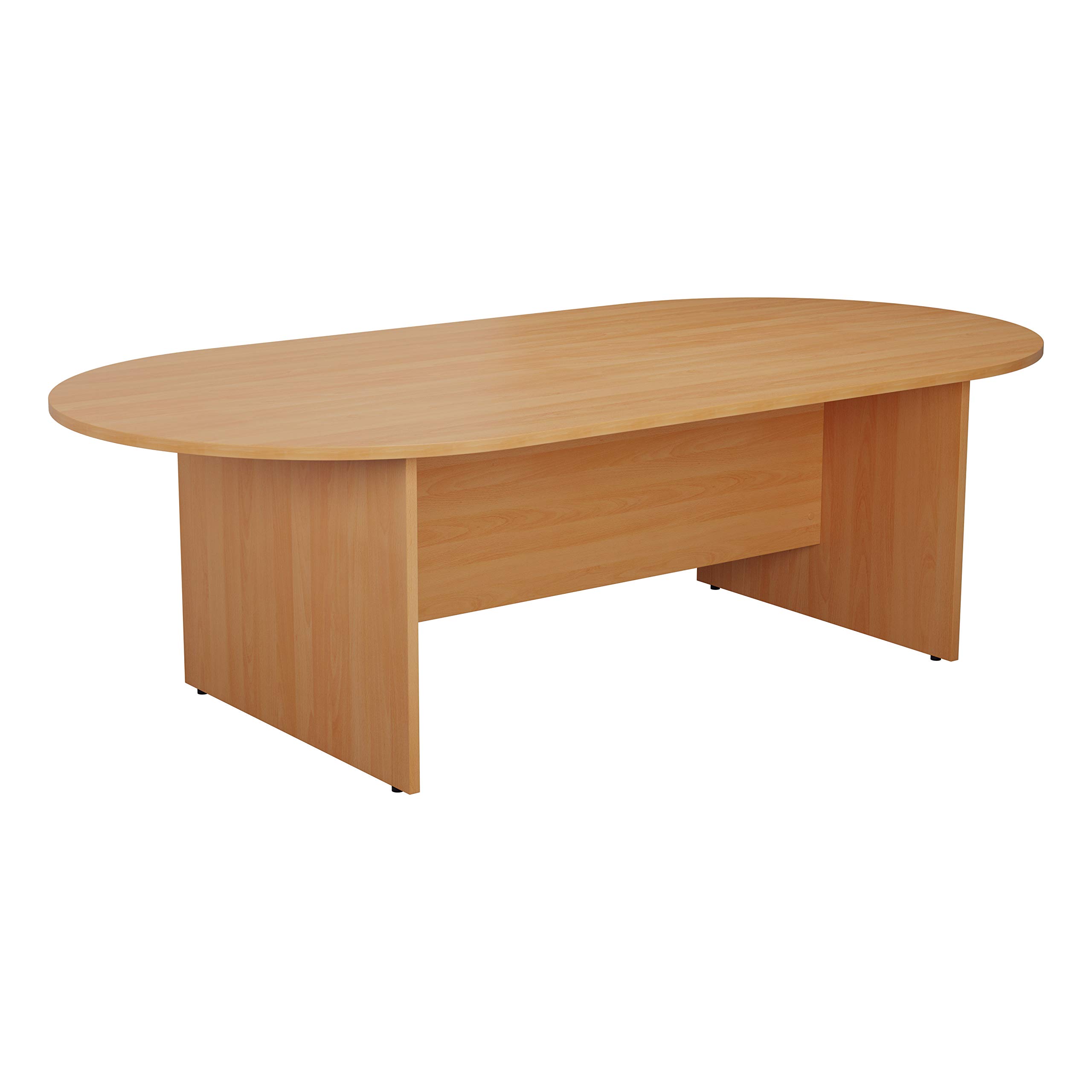 Office Hippo - Large Boardroom Table 180x100x73cm Modern Beech Radial D-End Table For Commercial Office Meeting Room. Sturdy Build, FSC Certified With Heat And Stain Resistant Top
