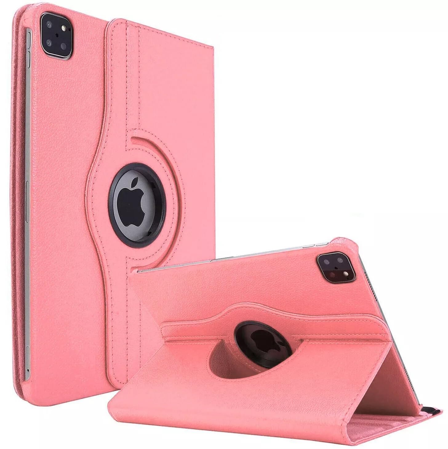 World biz Rotating Case for iPad Pro 12.9-Inch (6th/5th/4th Generation 2022/2021/2020) 360 Degree Swiveling Stand Protective Folio Leather Smart Cover, Auto Sleep/Wake (Rose Gold)