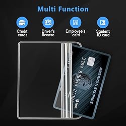 KTRIO 10 Pack Clear ID Card Holders, 3.3 X 3.9
