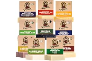 Dr. Squatch Natural Bar Soap for Men Variety Gift Set - Cold Process No Harsh Chemicals - Pine Tar, Bay Rum, Grapefruit IPA, Cool Fresh Aloe, Goat's Milk & more (5 oz, 10-Pack)