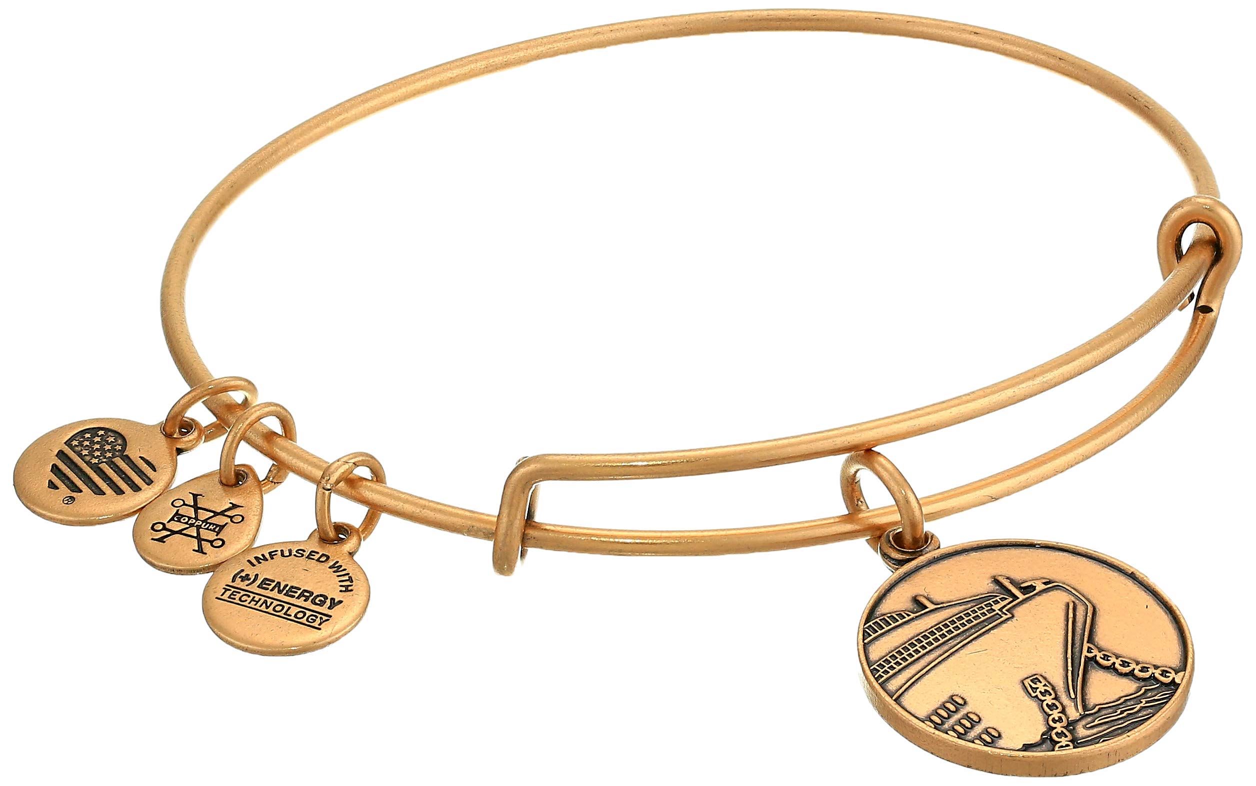 Brazalete con dije de crucero para mujer Alex And Ani Replenishment 19, oro rafaeliano
