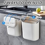 ELPHECO 9.5 L Hanging Kitchen Waste Bin with Lid White view 6
