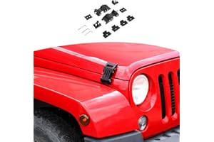 RT-TCZ for Wrangler Hood Latches Catch Kit for Jeep Wrangler JK JKU JL JLU 2007-Present for Gladiator JT 2020-Present Black Exterior Accessories 2pcs (3-Stripes)