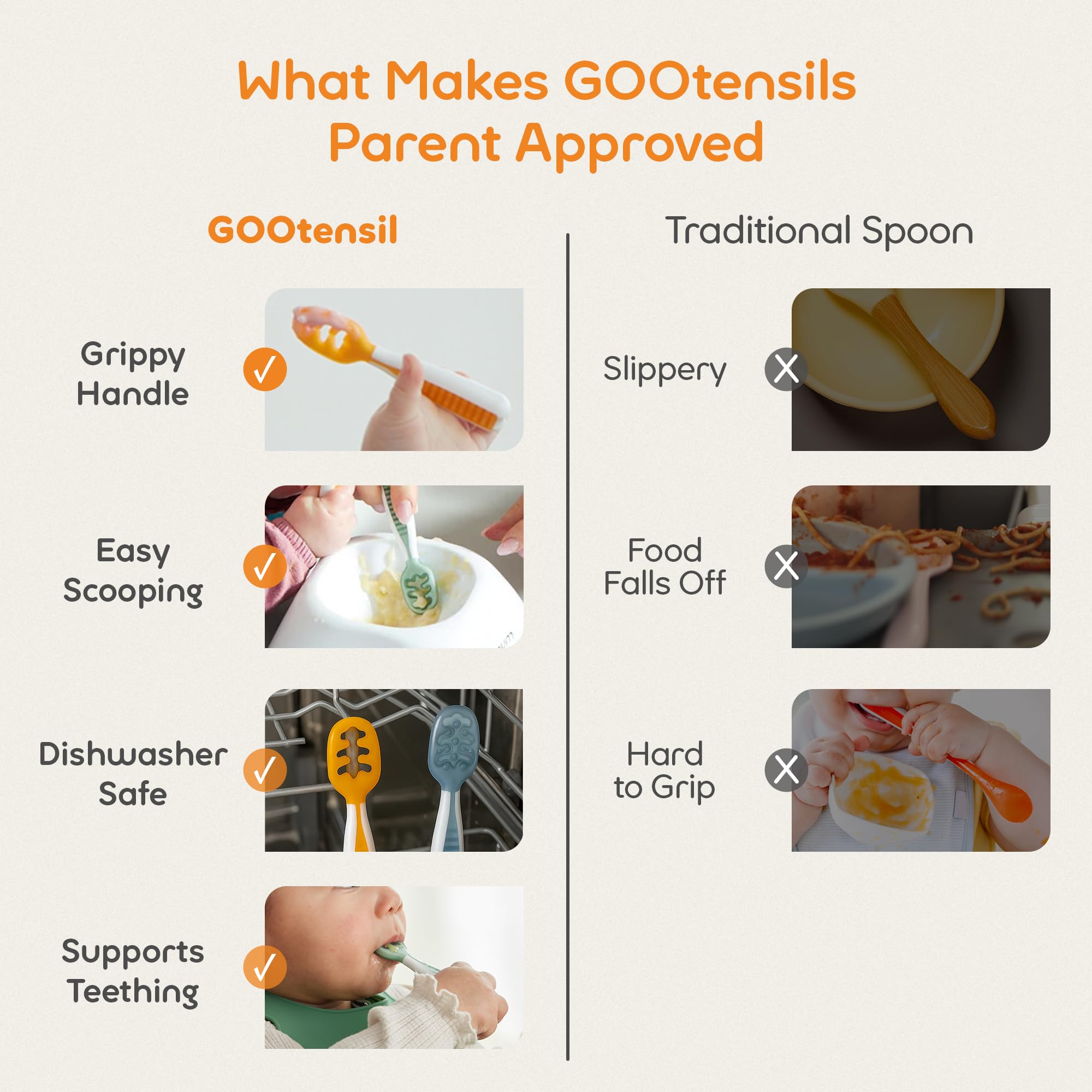 NumNum Baby Spoons Set, Baby Essentials Pre-Spoon GOOtensils for 6+ Months, First Stage Self-Feeding Spoons for Baby Led Weaning (BLW), Silicone Toddler Utensils, BPA-Free, 2 Pack Gray/Green