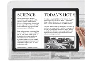 NZQXJXZ 5X Magnifying Glass for Reading, 10x6 inches Large and Lightweight Magnifier Full Book Page Viewing Area Perfect Handheld Magnifier Sheet for Reading Small Prints and Low Vision Person 1 Pack