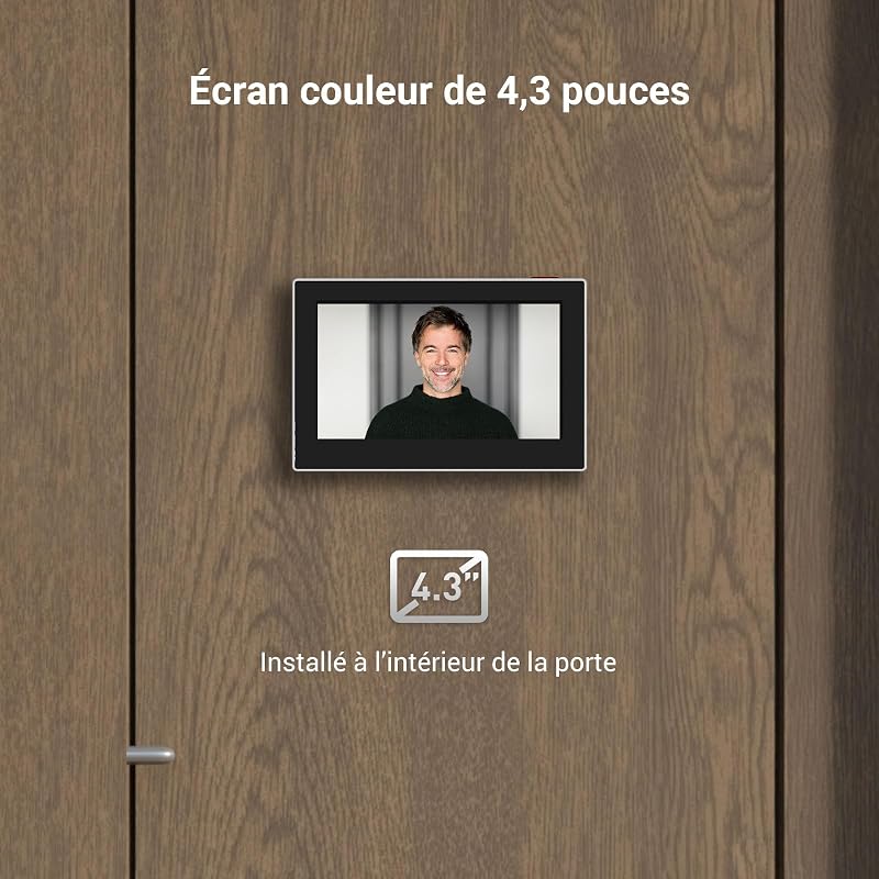 2MP Judas sans Fil avec Ecran Couleur de 4,3 Pouces, CP2 Argent