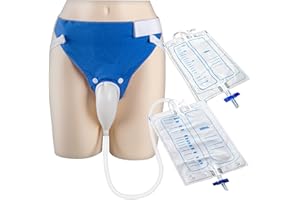 YOOGUSTO Wearable Urinal Collector with Reusable Silicone Urine Catheter Bag (2000ml & 1000ml), Portable External Catheter Urine Bag for Elderly Men Blue
