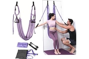 Kvittra Upgraded Yoga Strap for Stretching, Leg Stretcher Pilates Equipment for Home Gym, Back Bend Assist Trainer Waist Flexibility Workout Bands for Physical Therapy Ballet Dance Splits Gymnastics