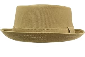 SK HAT SHOP Men's Everyday Cotton All Season Porkpie Boater Derby Fedora Sun Hat