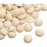 100pcs Half Wood Balls Unfinished Natural Half Ball Split Wood Balls for DIY Projects and Craft Supplies (15mm)