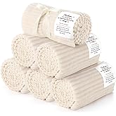 Moukeren 6 Pack Inspirational Gifts Textured Thank You Blankets Bulk 50 x 60 Inch Fuzzy Cozy Throws with Motivational Quote Soft Flannel Fleece Throws for Employees Teachers Nurses(Beige,Kinder)