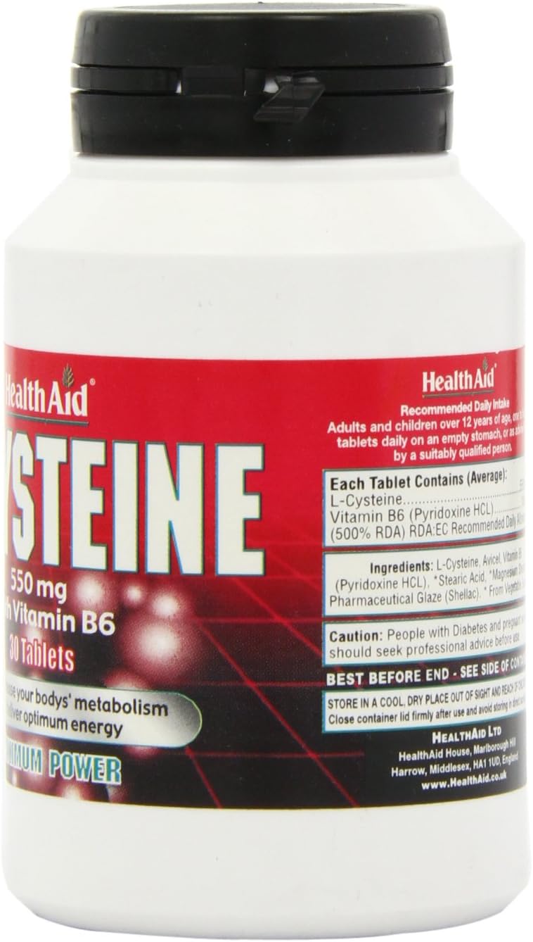 HealthAid L-Cysteine 550mg - 30 Tablets, 30 count (Pack of 1) - Image 3