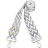 PATIKIL 55in Purse Straps Replacement Crossbody, Bag Straps Crossbody Universal Adjustable Canvas Bohemian for Purses Handbags Guitar, Gray