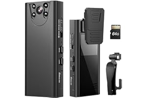 Losfom Mini Body Camera Video Recorder,1080P Wearable Portable Security Cam with Upgrade Rotate Clip, Small Body Camera with 