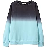 Amazhiyu Women's Dip Dye Pullover Hoodies Casual Crewneck Sweatshirt Long Sleeves Loose Tops