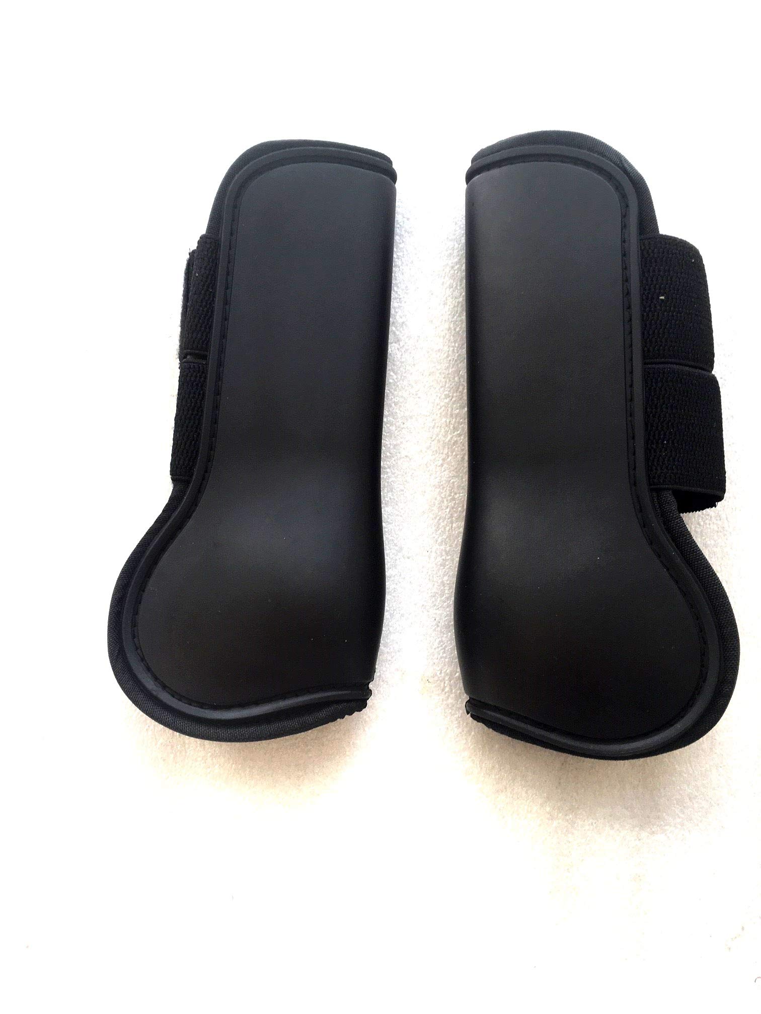 Cwell Equine Horse Support Tendon Boots 1 Pair Secure Leg Protection Jumping Riding Eventing Dressage BLACK (Small (S))