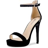 IDIFU Women's Stiletto High Heel Sandals Platform Open Toe Ankle Strap Dress Shoes for Women Bride Ladies in Wedding Bridal Party Homecoming