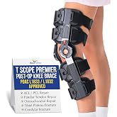 Breg T Scope Premier Post Op Knee Brace with Adjustable ROM Hinge L1833 | Knee Support for ACL, MCL, LCL &amp; Meniscus Tear Injury, Instability &amp; Adjustable Post Surgery Recovery, L1832 (Standard)